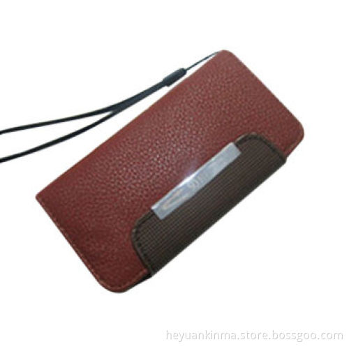 Litchi grain hand rope leather case